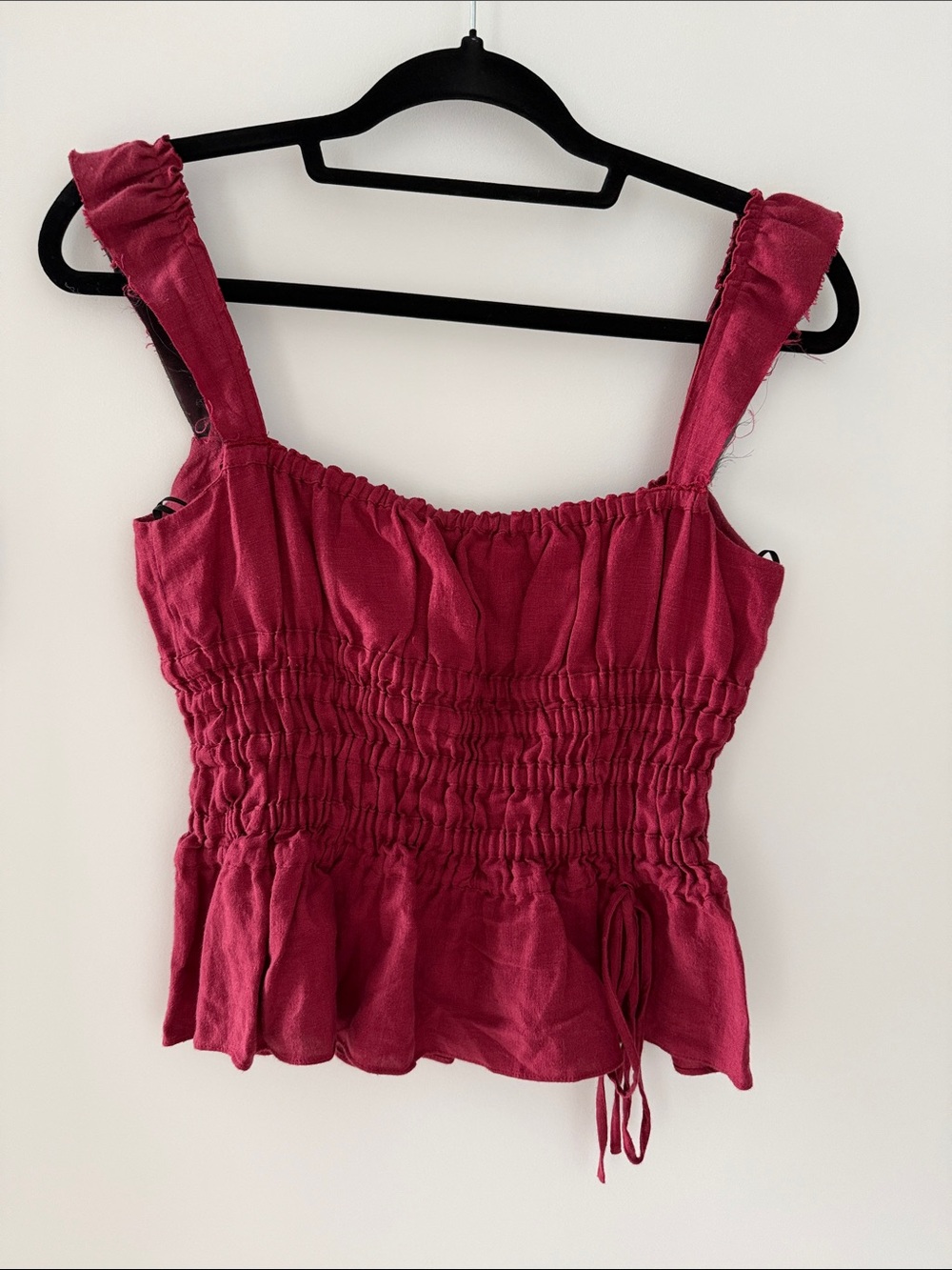 Brock Collection Smocked Peplum Top - Raspberry - Picture 4 of 4